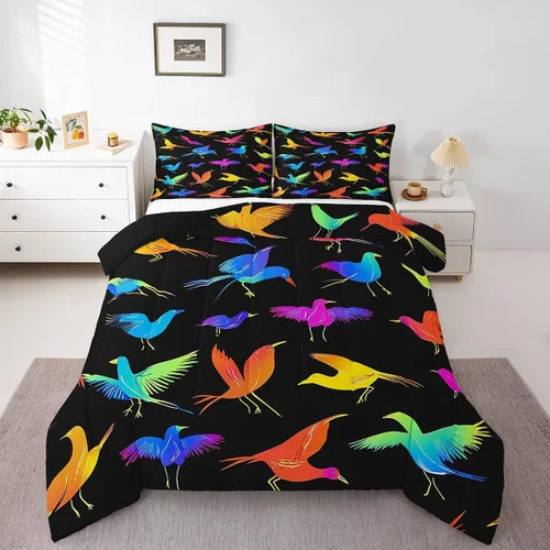 Miniatura 8 de Erosebridal Juego de edredón para niños, tamaño individual para niños y niñas, ropa de cama de dinosaurio degradado, decoración de dormitorio
