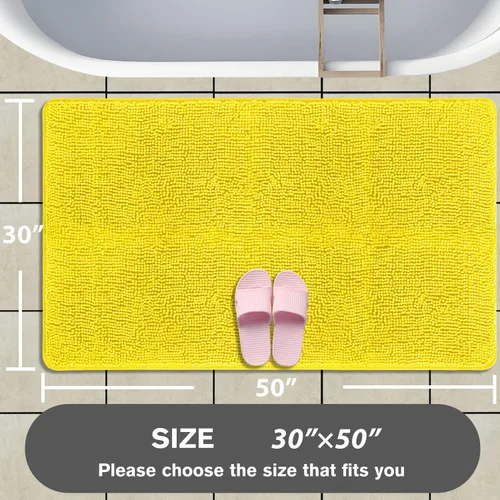 Miniatura 334 de Alfombra de baño pequeña de 12 x 18 pulgadas, lavable y absorbente, antideslizante, alfombra de baño de felpilla gruesa y suave para baño, ducha