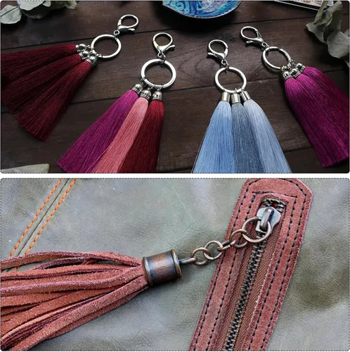 Miniatura 7 de uxcell 30 juegos de tapas de cuero de 0.157 in con cierres de pinza de langosta, terminadores de barril para hacer pulseras de cuero, 6 colores en 1