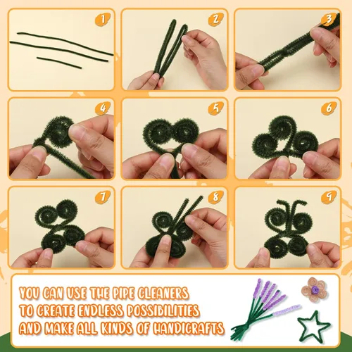 Miniatura 129 de Zlulary Juego de 100 limpiapipas de chenilla, de color sólido, para limpiar tuberías, manualidades, manualidades, decoración, tallos de felpilla Gris