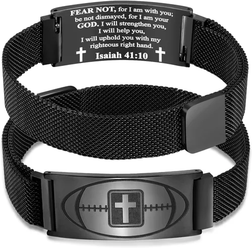 Miniatura 71 de Regalos de graduación, pulsera de fútbol, fútbol, baloncesto, béisbol, regalos de pulsera, pulseras de cruz de fe para hombres, bautismo, primera