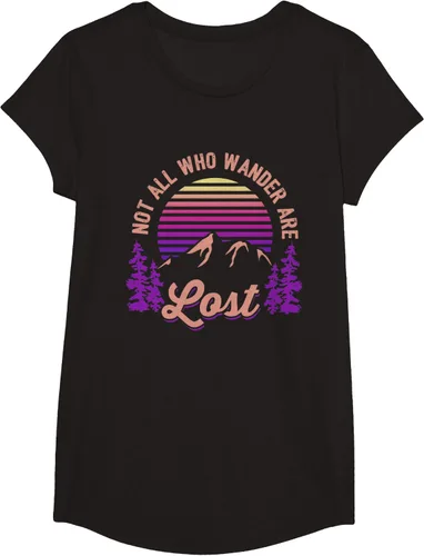 Miniatura 3 de Not All Who Wander Are Lost Vintage Mountains - Camiseta de senderismo, Negro, S