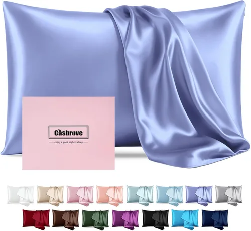 Miniatura 16 de Fundas de almohada de seda para cabello y piel, de seda de morera, suave, transpirable, de ambos lados, de seda natural, con cremallera, 1 paquete
