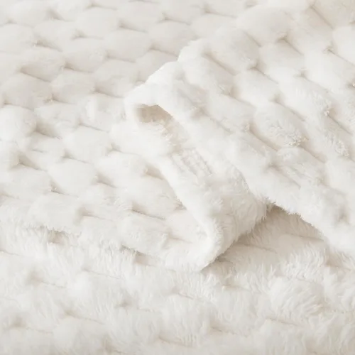 Miniatura 2 de HOMRITAR Manta de franela de forro polar mullida para bebé, jacquard 3D, manta de cama de felpa suave y cálida para decoración del hogar, manta