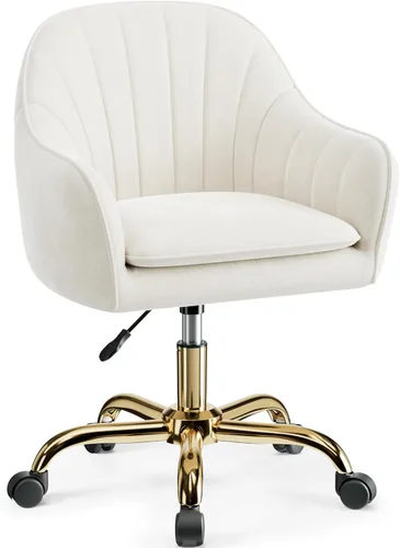 Silla de tocador con ruedas, cómodas sillas de escritorio de oficina en casa, sillas de tocador de terciopelo modernas ajustables para dormitorio,