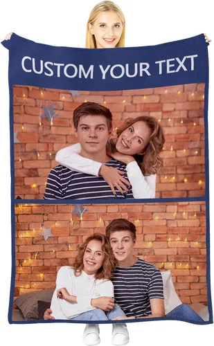 Manta personalizada con imagen, manta personalizada para parejas, manta de fotos para sofá, familia, Navidad, Halloween, cumpleaños, boda, regalos 2