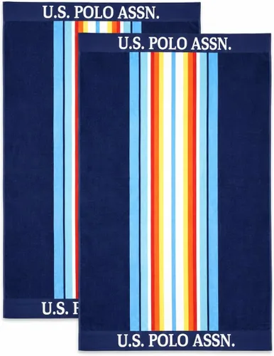 Miniatura 13 de U.S. Polo Assn. Toalla de playa de gran tamaño (40 x 70 pulgadas), diseño náutico a rayas, de lujo, algodón de felpa de calidad de hotel para baño