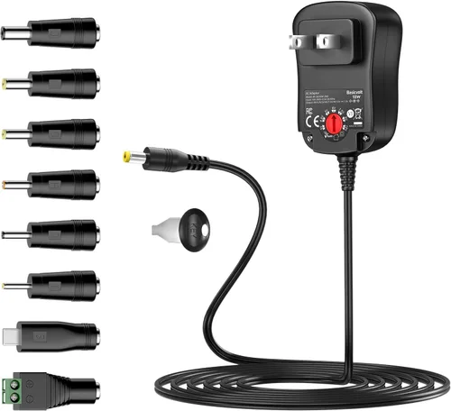 Miniatura 10 de Kit de adaptador universal de CA de 12 W, DC 3 V 4.5 V 5 V 6 V 7.5 V 9 V 12 V 1 A 1000 mA fuente de alimentación para tira de luz LED CCTV cámara