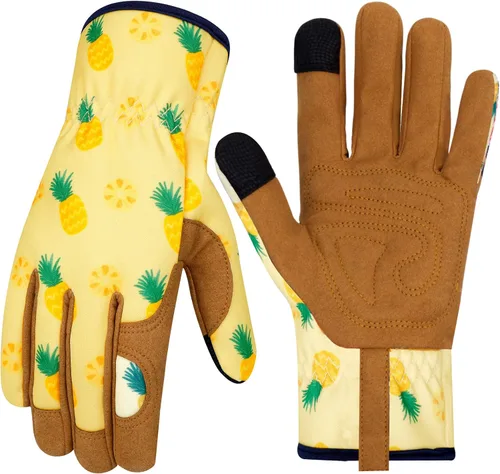 Miniatura 15 de Guantes de Jardinería de Cuero MERTURN para Mujeres, Guantes de Jardín a Prueba de Espinas, Guantes de Trabajo Compatibles con Pantalla Táctil, Azul