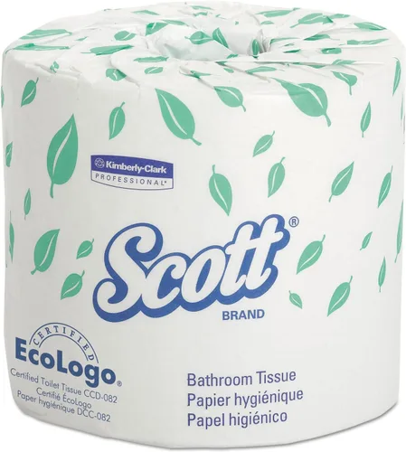 Miniatura 2 de Scott Essential Jumbo Roll JR. Papel higiénico sin núcleo (07006), 2 capas, blanco, con dispensador de papel higiénico Scott Pro Jumbo Roll (JRT)