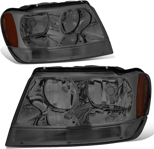 Miniatura 9 de DNA MOTORING HL-OH-JGC99-BK-CL1 - Repuesto de montaje de faros delanteros color negro transparente compatible con Jeep Grand Cherokee 99-04