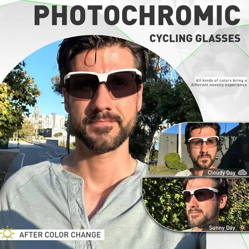 Miniatura 2 de KAPVOE Photochromic Sports Sunglasses for Men Women Cycling Sunglasses UV400 Protection MTB BMX Running Riding Bike K87 05