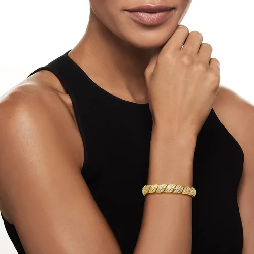 Miniatura 2 de Ross-Simons 1.00 ct. t.w. Diamond Bracelet in 18kt Gold Over Sterling