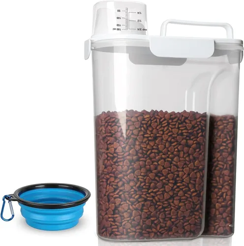 Miniatura 10 de TIOVERY Recipiente mejorado para almacenamiento de comida para perros pequeño, recipiente hermético para comida de gatos, recipiente para comida