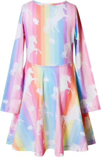 Miniatura 2 de Qpancy Vestidos a juego para muñecas y niñas, trajes de unicornio de manga larga, ropa de algodón
