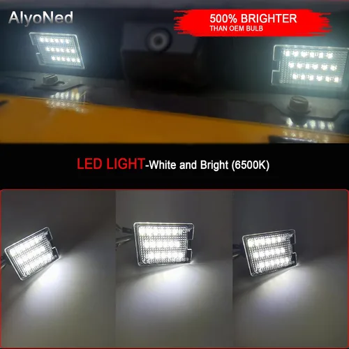 Miniatura 4 de AlyoNed - Luz LED para Placa de Matrícula, Compatible con Dodge Durango 2014-2022, Camioneta, Lente Transparente, 6500K Blanco