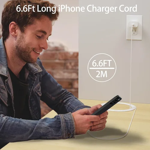Miniatura 6 de Cargador para teléfono 17, 16, 15 Pro Max, carga rápida PD de 30 W, cable de carga para iPhone 17 de 6 pies (65 W/3 A), cable largo USB C con iPhone
