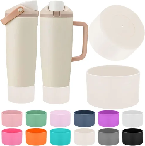 Mity rain 2 piezas de botas protectoras de silicona para botellas y vasos FreeSip Sway de Owala de 30 oz y 40 oz - Accesorios para owala, mejora la