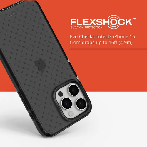 Miniatura 4 de Tech21 Evo Check - Funda para iPhone 15 Pro Max, protección contra impactos, color ahumado/negro