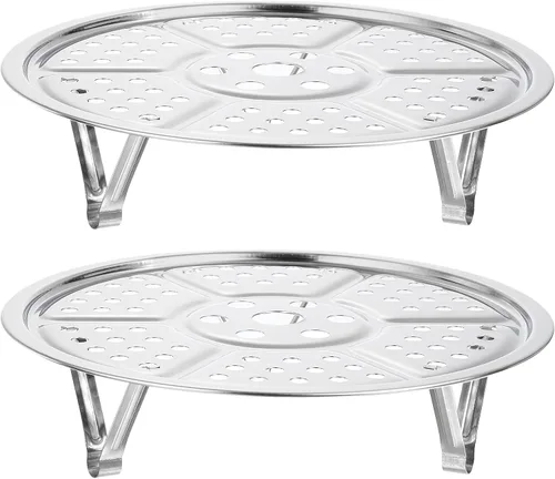 Miniatura 16 de uxcell Rejilla de vaporización de acero inoxidable con soporte, bandeja de vaporización de 26 cm para utensilios de cocina al vapor, olla a presión