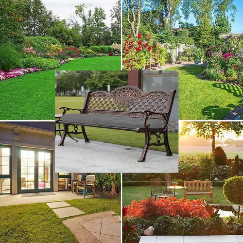 Miniatura 8 de Cojín de banco para exteriores, color negro, antideslizante, para muebles de exterior, almohadillas gruesas para sillas de patio de 40 pulgadas