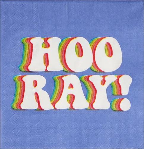 Miniatura 2 de C.R. Gibson Hooray - Servilletas de bebidas de lámina dorada, 20 unidades (TW4-25412) Disposable Decorated Napkins