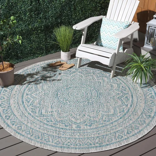 Miniatura 114 de SAFAVIEH Alfombra lavable para exteriores, colección Courtyard - Pasillo de 2.3 x 8 pies, color beige claro y marrón claro, no desprende pelusa