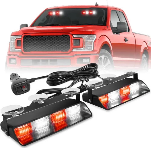 Miniatura 13 de HLauto 2002L Luces estroboscópicas de emergencia para salpicadero: luces de seguridad ámbar, luces de advertencia intermitentes para parabrisas