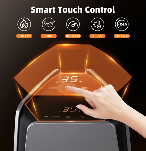 Miniatura 4 de Calentadores de espacio infrarrojos para uso en interiores, calentadores eléctricos y portátiles de 1500 W con termostato, 4 modos, temporizador