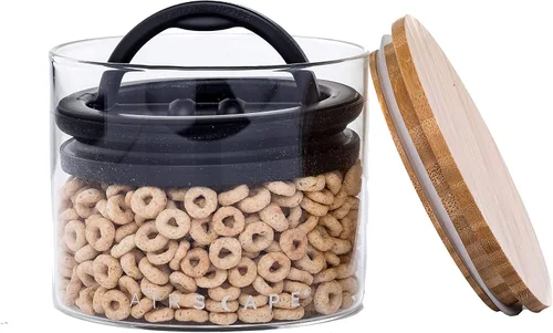 Miniatura 3 de AirScape Paquete de recipiente de almacenamiento de alimentos de vidrio y cuchara, tapa hermética patentada por Estados Unidos que conserva