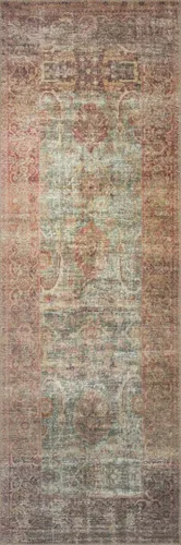 Miniatura 7 de Loloi Amber Lewis Georgie Collection GER-03 Jade/Sunset 2'-0" x 5'-0", 0.19 pulgadas de altura, alfombra decorativa Jade / Atardecer