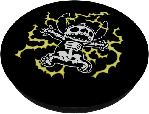 Miniatura 2 de Disney Stitch Skeleton Halloween Negro - PopSockets agarre y soporte para teléfonos y tabletas