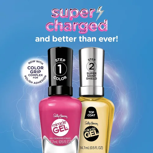 Miniatura 7 de Sally Hansen Miracle Gel Supercharged Pinks Esmalte de uñas Fórmula similar a gel de calidad de salón, sistema de dos pasos, no necesita luz UV