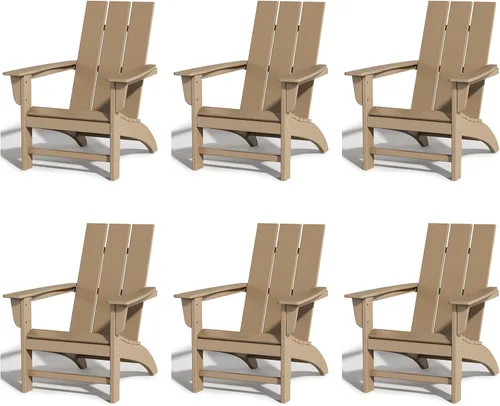 Miniatura 31 de Silla Adirondack de Madera Sintética Adiromoti, Sillas de Patio Resistente a Todo Clima, Aspecto de Madera, Silla Pre-Ensamblada para Fuego al Aire