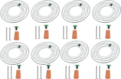Miniatura 8 de Tsurpcao Soporte de montaje para lámpara de techo de 4 pulgadas, 4 pulgadas de diámetro, universal, hierro chapado en zinc, plata, 4