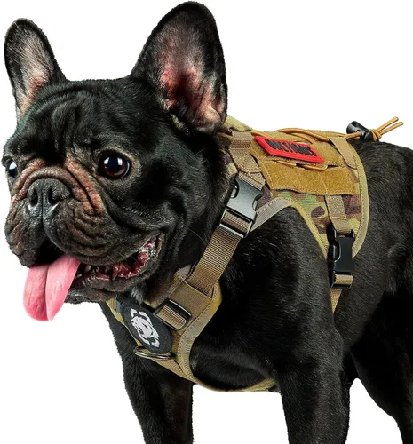 Miniatura 29 de Arnés táctico para perro, arnés de cuerpo completo para perro con mango, chaleco resistente para perro para senderismo, entrenamiento, perros