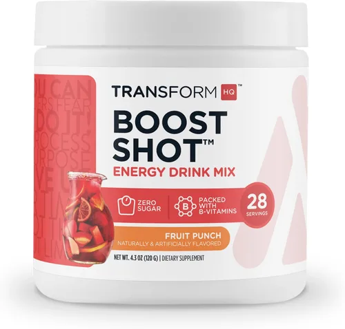 Miniatura 9 de TransformHQ Energy & Focus Powder (frambuesa azul) - Mezcla de bebida energética Boost Shot Clean - Sin azúcar - Sin OMG, sin gluten - 28 porciones