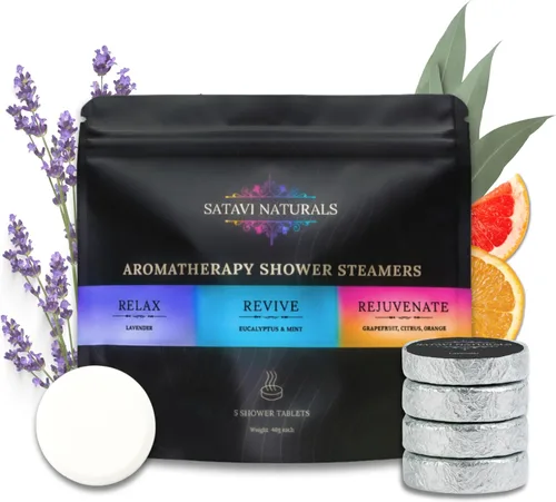 Vaporizadores de ducha, paquete de 5 variedades, bombas de ducha de aromaterapia para aliviar el estrés, juego de regalo de cuidado personal de spa,