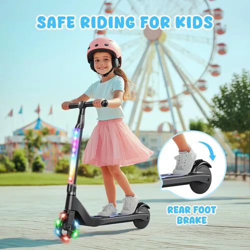 Miniatura 4 de LIEAGLE Patinete Eléctrico para Niños de 6-12 Años, Plataforma con Luces LED, Patinetes para Niños con Manillar de 3 Niveles de Ajuste hasta 36