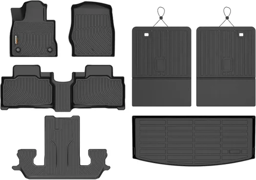 Miniatura 36 de Alfombrillas de TPE para Toyota Highlander 2014-2019 7 y 8 asientos, protección para todo tipo de clima, forros de piso de automóvil resistentes