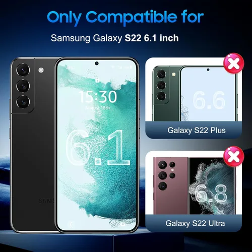 Miniatura 2 de UniqueMe Protector de pantalla de privacidad para Samsung Galaxy S22 de 6.1 pulgadas, compatible con huellas dactilares ultrasónicas, [2+2 unidades]