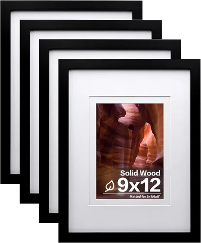 Miniatura 23 de Egofine - Juego de 4 portarretratos 8 x 10 pulgadas de madera maciza y cubierta de plexiglás de 4 x 6/5 x 7 pulgadas con paspartú u 8 x 10 pulgadas