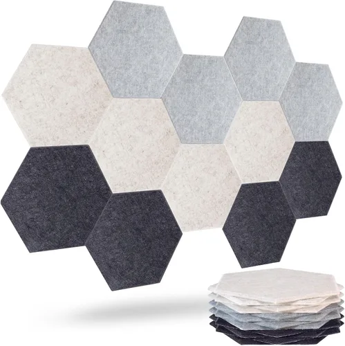 Miniatura 24 de Paneles acústicos, Magrowill, paquete de 12 paneles de pared insonorizados, paneles acústicos de alta densidad absorbentes de sonido