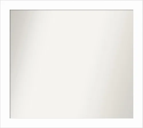 Miniatura 473 de Amanti Art Espejo de baño blanco para sobre el fregadero, 24 x 24 pulgadas, hecho a medida, espejo de tocador cuadrado blanco estrecho, marco