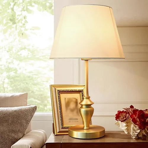Miniatura 7 de Lámpara para escritorio, sala de estar, retro, totalmente de cobre, lámpara de noche para dormitorio, estudio en casa, lámpara de mesa de lectura