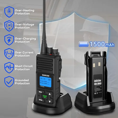Miniatura 4 de SAMCOM - Radio de 2 vías de largo alcance, FPCN30A 20 canales Walkie Talkie hasta 5 millas, radio de mano recargable para senderismo al aire libre