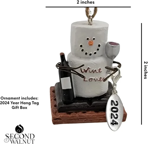 Miniatura 3 de Adorno de Navidad para amantes del vino, regalo único de cata de vinos con etiqueta colgante de año, viene en una caja de regalo, adorno de bebida