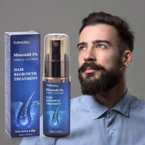 Miniatura 7 de Minoxidil - Solución tópica al 5% en aerosol de suero para barba/crecimiento del cabello de los hombres, anti pérdida de cabello, hace que