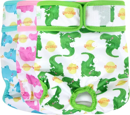 wegreeco - Pañales lavables y reutilizables para perros (patrón elegante), pañales para perras, paquete de 3 (elegante, talla XL)