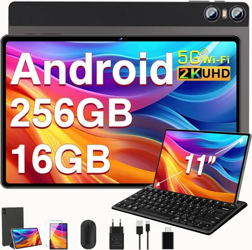 SEBBE 2026 Tablet 11 Pulgadas Android, Pantalla AI Géminis 2K, 16GB RAM + 256G + 2TB TF, 10000mAh, 2.0 GHz Octa-Core, Widevine L1, 8 MP + 20 MP + 2